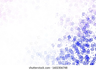 Light Pink, Blue vector texture with colored lines, dots. Colorful shining illustration with lines on abstract template. Best design for your ad, poster, banner.