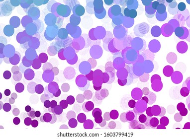 Light Pink, Blue vector texture with disks. Modern abstract illustration with colorful water drops. Design for your business advert.