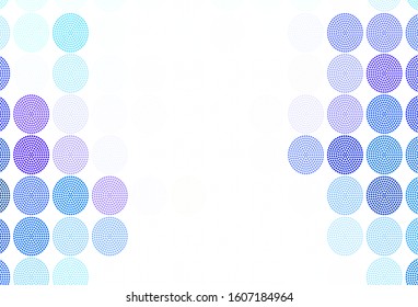 Light Pink, Blue vector texture with disks. Glitter abstract illustration with blurred drops of rain. Pattern for beautiful websites.