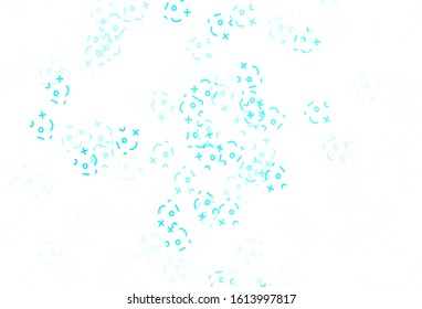Light Pink, Blue vector texture with mathematic symbols. Shining colorful illustration with isolated Digit signs. Pattern for school, grammar websites.
