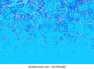 Light Pink, Blue vector texture with poly style with circles, cubes. Glitter abstract illustration with spheres, squares, lines. Pattern for booklets, leaflets