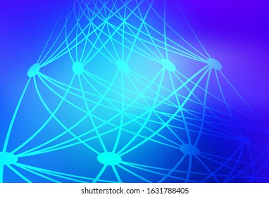 Light Pink, Blue vector texture with artificial intelligence concept. Colorful design in simple style with AI links. Smart design for promotion of bid data.