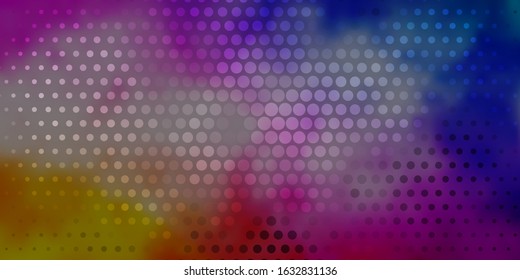 Light Pink, Blue vector texture with disks. Illustration with set of shining colorful abstract spheres. Pattern for business ads.