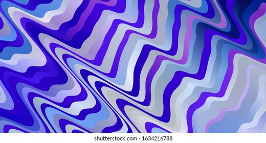 Light Pink, Blue vector texture with wry lines. Bright sample with colorful bent lines, shapes. Pattern for ads, commercials.