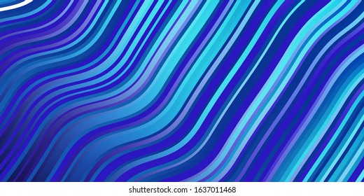 Light Pink, Blue vector texture with curves. Bright sample with colorful bent lines, shapes. Best design for your ad, poster, banner.