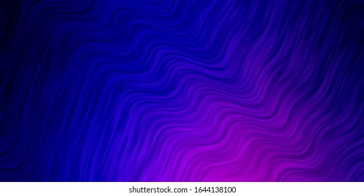 Light Pink, Blue vector texture with curves. Colorful illustration in circular style with lines. Best design for your ad, poster, banner.