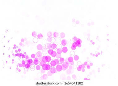 Light Pink, Blue vector texture with disks. Blurred decorative design in abstract style with bubbles. Design for poster, banner of websites.