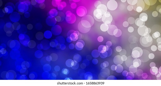 Textura vectorial azul rosa claro con discos. Diseño decorativo abstracto en estilo degradado con burbujas. Diseño para sus comerciales.