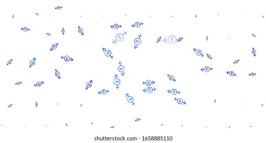 Textura vectorial azul rosa claro con símbolos de derechos de la mujer. Diseño sencillo de estilo abstracto con activismo por los derechos de la mujer. Diseño sencillo para su sitio web.