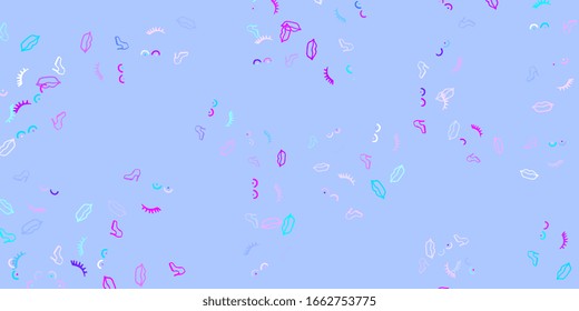 Light Pink, Blue vector texture with women's rights symbols. Abstract illustration with a depiction of women's power. Best design to show the power of women.
