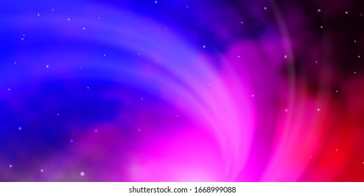 Light Pink, Blue vector texture with beautiful stars. Blur decorative design in simple style with stars. Pattern for wrapping gifts.