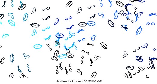 Light Pink, Blue vector texture with women's rights symbols. Colorful feminism symbols with a gradient in modern style. Design for International Women’s Day.