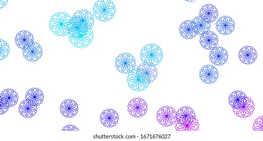 Light Pink, Blue vector texture with disks. Abstract colorful disks on simple gradient background. Pattern for websites.