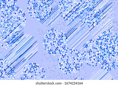 Light Pink, Blue vector texture with disks. Glitter abstract illustration with blurred drops of rain. Design for poster, banner of websites.