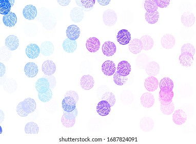 Light Pink, Blue vector texture with disks. Modern abstract illustration with colorful water drops. Design for your business advert.