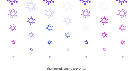 Light Pink, Blue vector texture with disease symbols. Abstract illustration with biological gradient shapes. Best design for quarantine events.