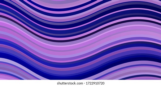Light Pink, Blue vector texture with circular arc. Colorful illustration in abstract style with bent lines. Pattern for booklets, leaflets.