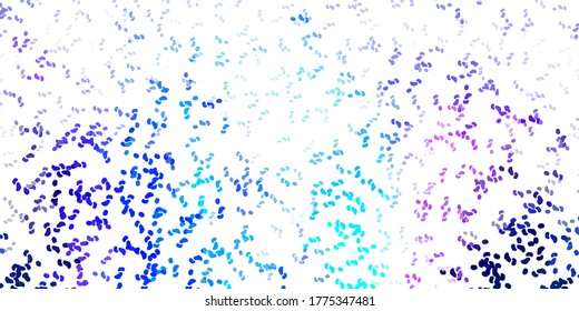 Light pink, blue vector texture with memphis shapes. Illustration with colorful shapes in abstract style. Elegant design for wallpaper set.