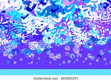 Light Pink, Blue vector texture with abstract forms. Colorful chaotic forms with gradient in modern style. Background for a cell phone.
