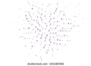 Light Pink, Blue vector texture with musical notes. Isolated colorful music keys on abstract background. Template for fasion magazines.