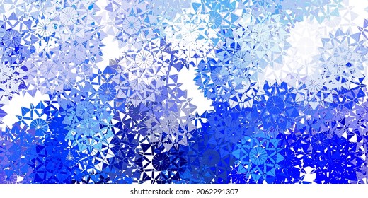 Light pink, blue vector texture with bright snowflakes. Smart geometrical abstract illustration with ice, snow. New year leaflet pattern.