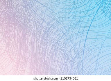 Pink claro, textura vectorial azul con líneas curvas. Ilustración inteligente en estilo abstracto con líneas de degradado.  Patrón para su diseño.