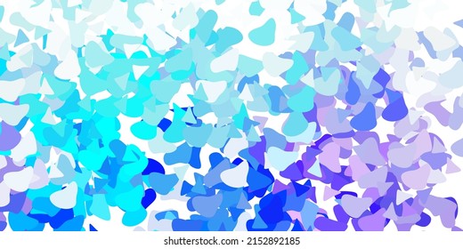 Light pink, blue vector texture with memphis shapes. Simple design in abstract style with gradient forms. Elegant design for wallpaper set.