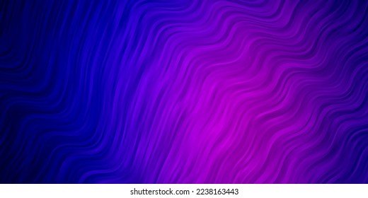 Light Pink, Blue vector texture with curves. Colorful illustration in circular style with lines. Best design for your ad, poster, banner.