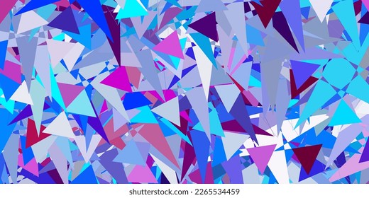 Light Pink, Blue vector texture with random triangles. Triangle shapes with colorful gradient in abstract style. Design for your wallpapers.