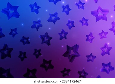 Light Pink, Blue vector texture with beautiful stars. Modern geometrical abstract illustration with stars. Smart design for your business advert.