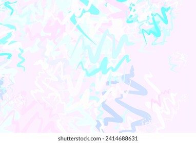 Pink claro, textura vectorial azul con líneas curvas. Ilustración creativa en estilo de semitono con gradiente. Nueva composición para tu libro de marcas.