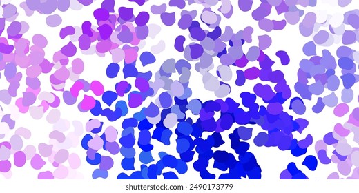 Light pink, blue vector texture with memphis shapes. Colorful abstract forms with gradient in simple style. Elegant design for wallpaper set.