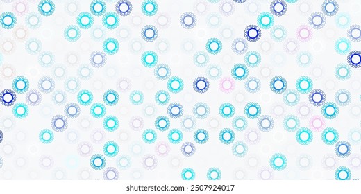 Light pink, blue vector texture with disease symbols. Smart illustration with covid signs in decorative style. Wallpaper for health protection.