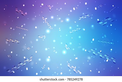 Light Pink, Blue vector texture with birthday confetti. Blurred decorative design in anniversary style with confetti. New design for ad, poster, banner of your Party.