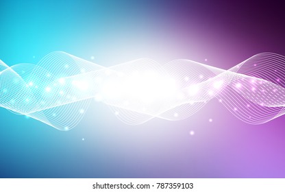 Light Pink, Blue vector texture with birthday confetti. Decorative shining illustration with ribbons on abstract template. The pattern can be used for carnival, festival leaflets.