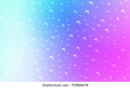 Light Pink, Blue vector texture with disks. Glitter abstract illustration with blurred drops of rain. New design for ad, poster, banner of your website.