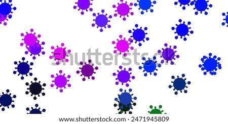 Light pink, blue vector texture with disease symbols. Smart illustration with covid signs in decorative style. Simple drawing against danger fever.