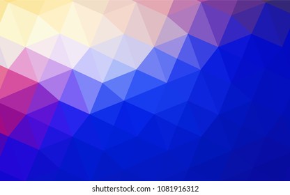 Light Pink, Blue vector triangle mosaic template. Elegant bright polygonal illustration with gradient. A new texture for your design.