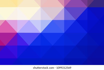 Light Pink, Blue vector triangle mosaic template. Geometric illustration in Origami style with gradient.  A completely new design for your leaflet.