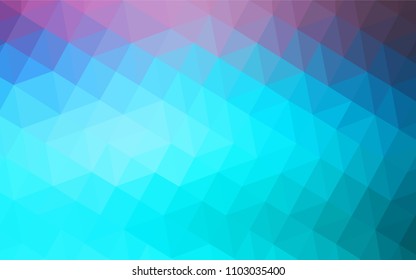 Light Pink, Blue vector triangle mosaic texture. Triangular geometric sample with gradient.  Textured pattern for your backgrounds.