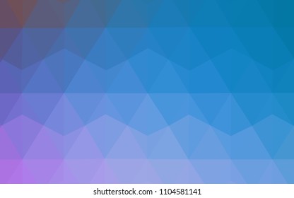 Light Pink, Blue vector triangle mosaic template. Polygonal abstract illustration with gradient. Brand new design for your business.