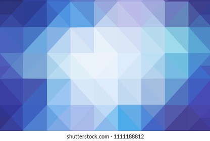 Light Pink, Blue vector triangle mosaic cover. Triangular geometric sample with gradient.  Brand new style for your business design.