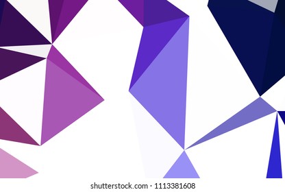 Light Pink, Blue vector triangle mosaic cover. Shining polygonal illustration, which consist of triangles. Brand new style for your business design.