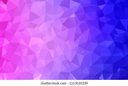 Light Pink, Blue vector triangle mosaic texture. Shining polygonal illustration, which consist of triangles. Polygonal design for your web site.