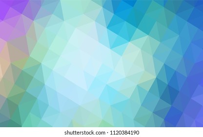 Light Pink, Blue vector triangle mosaic texture. Elegant bright polygonal illustration with gradient. Best triangular design for your business.