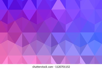 Light Pink, Blue vector triangle mosaic template. Creative geometric illustration in Origami style with gradient. Template for cell phone's backgrounds.