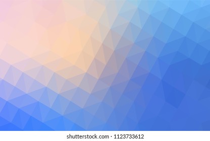 Light Pink, Blue vector triangle mosaic cover. Shining polygonal illustration, which consist of triangles. Best triangular design for your business.