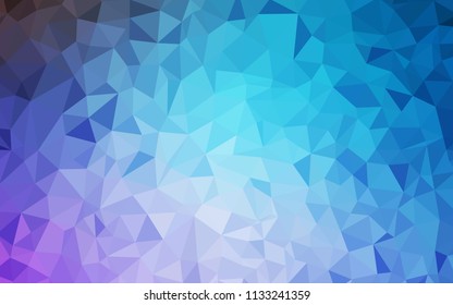 Light Pink, Blue vector triangle mosaic template. Creative illustration in halftone style with triangles. Textured pattern for your backgrounds.