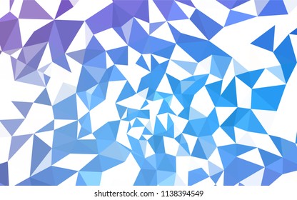 Light Pink, Blue vector triangle mosaic cover. Glitter abstract illustration with an elegant triangles. Triangular pattern for your design.