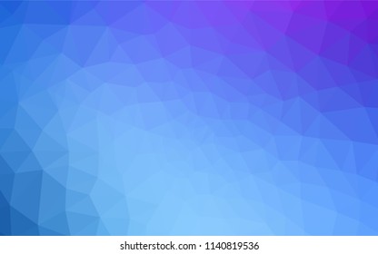 Light Pink, Blue vector triangle mosaic template. Creative illustration in halftone style with triangles. A new texture for your web site.